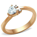 TK1591 - IP Rose Gold(Ion Plating) Stainless Steel Ring with AAA Grade CZ  in Clear - Alamode