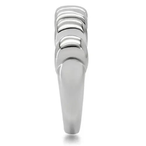 TK159 - High polished (no plating) Stainless Steel Ring with No Stone - Alamode - Flyclothing LLC