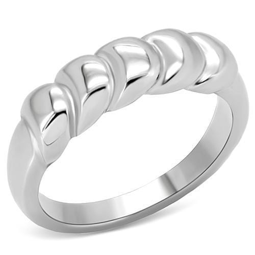 TK159 - High polished (no plating) Stainless Steel Ring with No Stone - Alamode