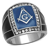 TK1612 - High polished (no plating) Stainless Steel Ring with Top Grade Crystal in Clear - Alamode - Flyclothing LLC