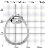 TK161 - High polished (no plating) Stainless Steel Ring with Top Grade Crystal in Clear - Alamode - Flyclothing LLC