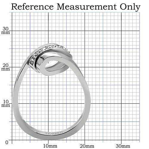 TK161 - High polished (no plating) Stainless Steel Ring with Top Grade Crystal in Clear - Alamode - Flyclothing LLC