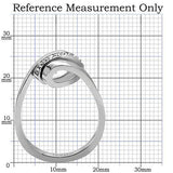 TK161 - High polished (no plating) Stainless Steel Ring with Top Grade Crystal  in Clear - Alamode