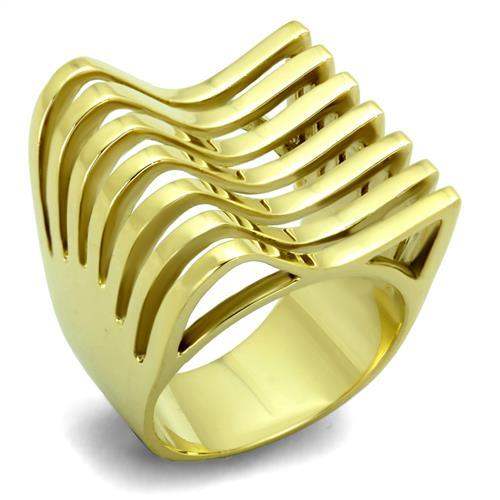 TK1628 - IP Gold(Ion Plating) Stainless Steel Ring with No Stone - Alamode - Flyclothing LLC