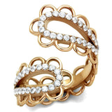 TK1633 - IP Rose Gold(Ion Plating) Stainless Steel Ring with AAA Grade CZ  in Clear - Alamode