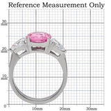 TK164 - High polished (no plating) Stainless Steel Ring with AAA Grade CZ  in Rose
