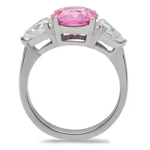 TK164 - High polished (no plating) Stainless Steel Ring with AAA Grade CZ in Rose - Alamode - Flyclothing LLC