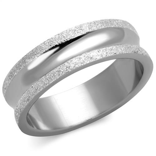 TK1666 - High polished (no plating) Stainless Steel Ring with No Stone - Alamode