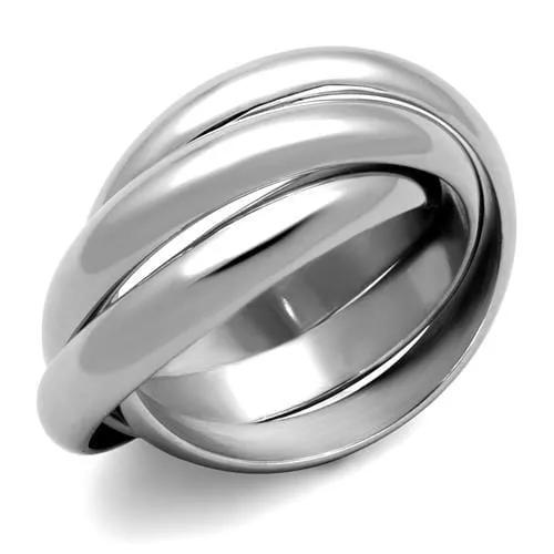 TK1669 - High polished (no plating) Stainless Steel Ring with No Stone - Alamode