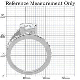 TK166 - High polished (no plating) Stainless Steel Ring with AAA Grade CZ  in Clear - Alamode