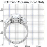 TK168 - High polished (no plating) Stainless Steel Ring with AAA Grade CZ  in Clear - Alamode