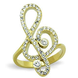 TK1714 - IP Gold(Ion Plating) Stainless Steel Ring with Top Grade Crystal  in Clear - Alamode