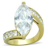 TK1723 - IP Gold(Ion Plating) Stainless Steel Ring with AAA Grade CZ in Clear - Alamode - Flyclothing LLC