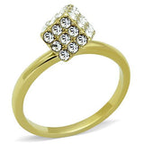 TK1725 - IP Gold(Ion Plating) Stainless Steel Ring with Top Grade Crystal  in Clear - Alamode