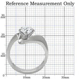 TK172 - High polished (no plating) Stainless Steel Ring with AAA Grade CZ in Clear - Alamode - Flyclothing LLC