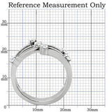 TK173 - High polished (no plating) Stainless Steel Ring with Top Grade Crystal  in Clear