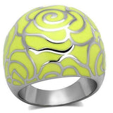 TK1740 - High polished (no plating) Stainless Steel Ring with Epoxy in Citrine Yellow - Alamode - Flyclothing LLC