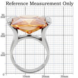 TK174 - High polished (no plating) Stainless Steel Ring with AAA Grade CZ  in Champagne - Alamode
