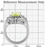 TK176 - High polished (no plating) Stainless Steel Ring with AAA Grade CZ  in Apple Green color - Alamode