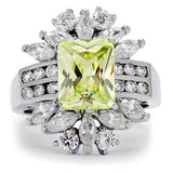 TK176 - High polished (no plating) Stainless Steel Ring with AAA Grade CZ  in Apple Green color