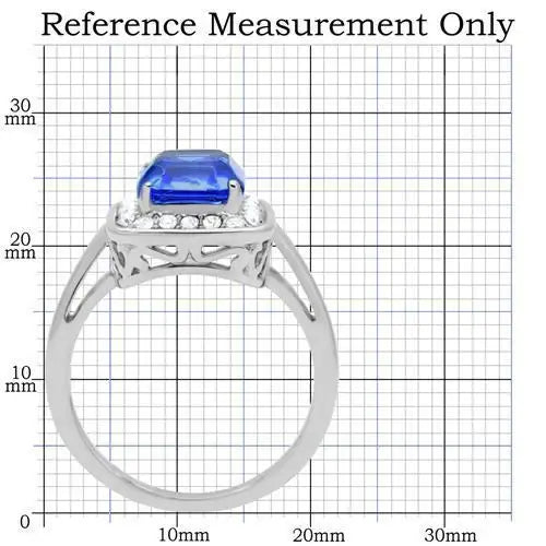 TK178 - High polished (no plating) Stainless Steel Ring with Top Grade Crystal in Sapphire - Alamode - Flyclothing LLC