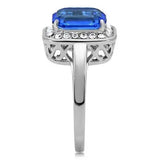 TK178 - High polished (no plating) Stainless Steel Ring with Top Grade Crystal in Sapphire - Alamode - Flyclothing LLC