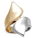 TK1793 - Two-Tone IP Rose Gold Stainless Steel Ring with No Stone - Alamode - Flyclothing LLC