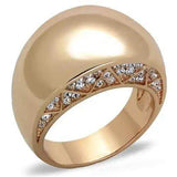TK1798 - IP Rose Gold(Ion Plating) Stainless Steel Ring with Top Grade Crystal in Clear - Alamode - Flyclothing LLC