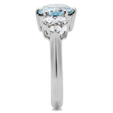TK179 - High polished (no plating) Stainless Steel Ring with Synthetic Spinel in London Blue - Alamode - Flyclothing LLC