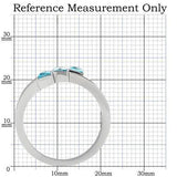 TK180 - High polished (no plating) Stainless Steel Ring with Synthetic Synthetic Glass in Sea Blue - Alamode - Flyclothing LLC