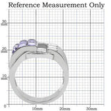 TK181 - High polished (no plating) Stainless Steel Ring with Top Grade Crystal in Tanzanite - Alamode - Flyclothing LLC