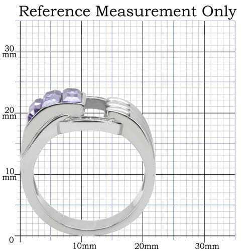 TK181 - High polished (no plating) Stainless Steel Ring with Top Grade Crystal in Tanzanite - Alamode - Flyclothing LLC