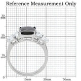 TK182 - High polished (no plating) Stainless Steel Ring with AAA Grade CZ in Jet - Alamode - Flyclothing LLC