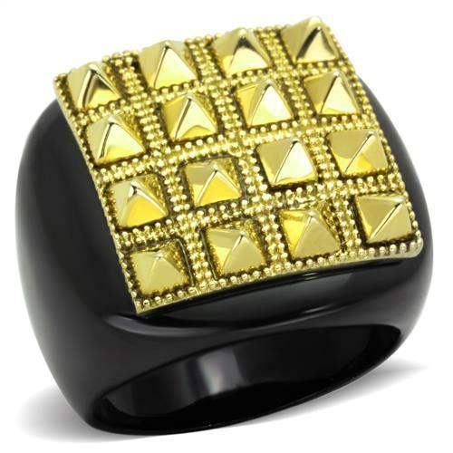 TK1842 - IP Gold+ IP Black (Ion Plating) Stainless Steel Ring with No Stone - Alamode - Flyclothing LLC