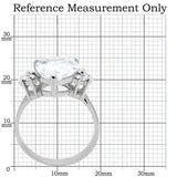 TK186 - High polished (no plating) Stainless Steel Ring with AAA Grade CZ in Clear - Alamode - Flyclothing LLC