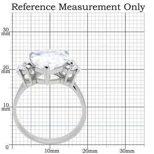 TK186 - High polished (no plating) Stainless Steel Ring with AAA Grade CZ in Clear - Alamode - Flyclothing LLC