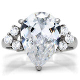 TK186 - High polished (no plating) Stainless Steel Ring with AAA Grade CZ in Clear - Alamode - Flyclothing LLC