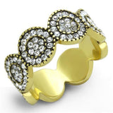 TK1875 - IP Gold(Ion Plating) Stainless Steel Ring with Top Grade Crystal  in Clear - Alamode