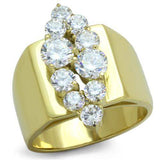 TK1879 - IP Gold(Ion Plating) Stainless Steel Ring with AAA Grade CZ in Clear - Alamode - Flyclothing LLC