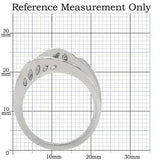 TK188 - High polished (no plating) Stainless Steel Ring with Top Grade Crystal in Clear - Alamode - Flyclothing LLC
