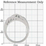 TK188 - High polished (no plating) Stainless Steel Ring with Top Grade Crystal in Clear - Alamode - Flyclothing LLC