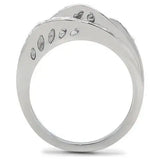 TK188 - High polished (no plating) Stainless Steel Ring with Top Grade Crystal in Clear - Alamode - Flyclothing LLC