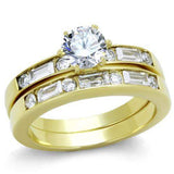 TK1897 - IP Gold(Ion Plating) Stainless Steel Ring with AAA Grade CZ in Clear - Alamode - Flyclothing LLC