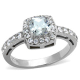 TK1899N - High-Polished Stainless Steel Ring with AAA Grade CZ  in Clear - Alamode