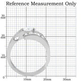 TK189 - High polished (no plating) Stainless Steel Ring with AAA Grade CZ in Clear - Alamode - Flyclothing LLC