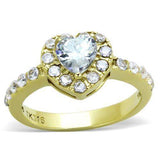 TK1900 - IP Gold(Ion Plating) Stainless Steel Ring with AAA Grade CZ in Clear - Alamode - Flyclothing LLC
