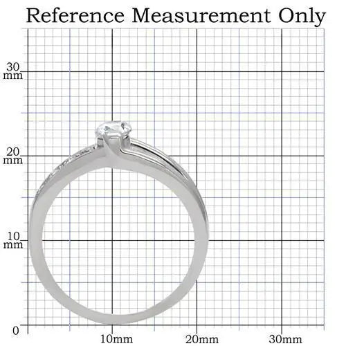 TK190 - High polished (no plating) Stainless Steel Ring with AAA Grade CZ in Clear - Alamode - Flyclothing LLC