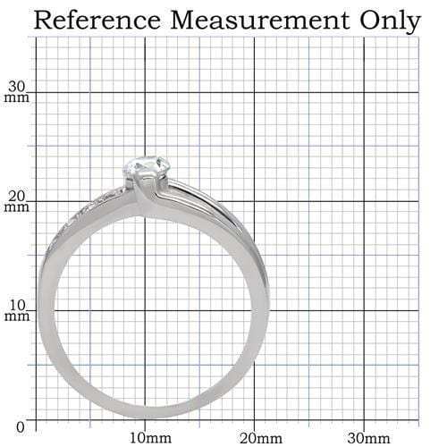 TK190 - High polished (no plating) Stainless Steel Ring with AAA Grade CZ in Clear - Alamode - Flyclothing LLC