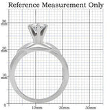 TK191 - High polished (no plating) Stainless Steel Ring with AAA Grade CZ in Clear - Alamode - Flyclothing LLC
