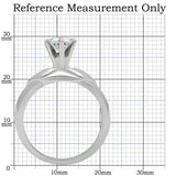 TK191 - High polished (no plating) Stainless Steel Ring with AAA Grade CZ  in Clear - Alamode